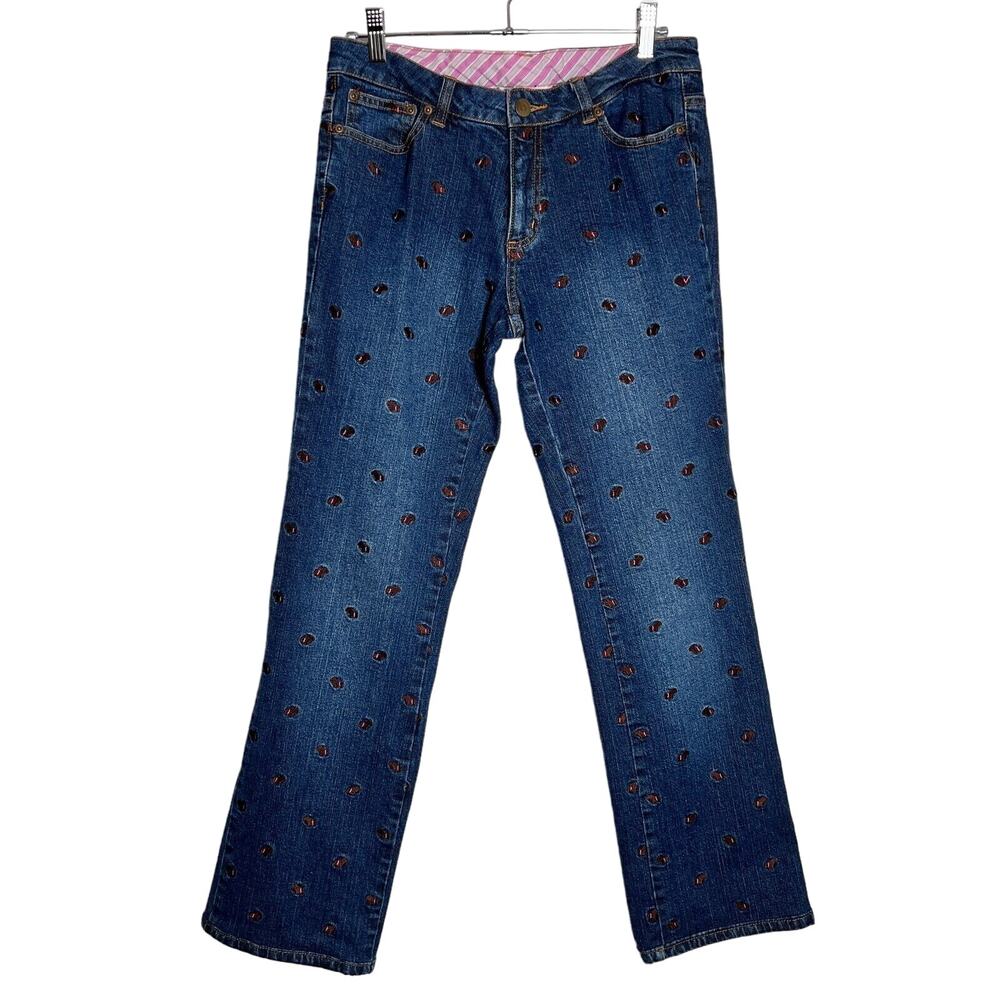 Lilly Pulitzer Scottie Dog Embroidered Jeans SIZE 4 WAIST 30 x 30 Blue